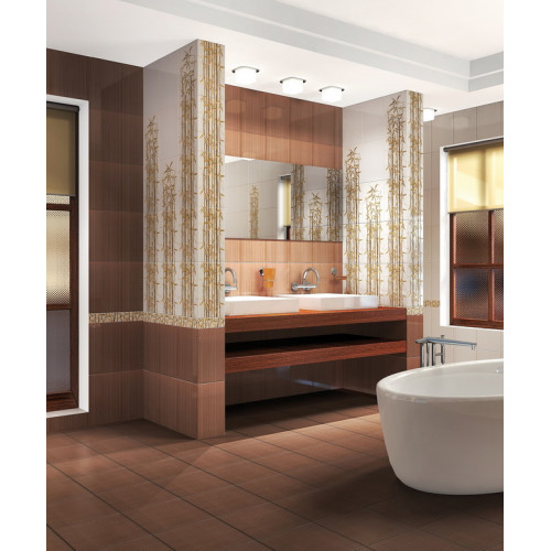 Декор "РЕТРО" коричневый бамбук 2" 250х350 (бер.)