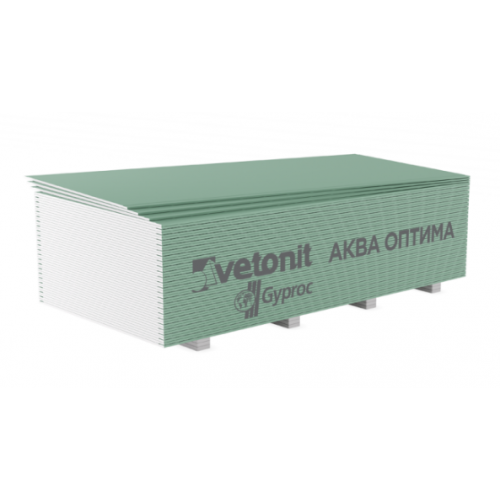 Гипсокартон влагостойкий 9.5 мм Vetonit Аква Оптима 2500x1200