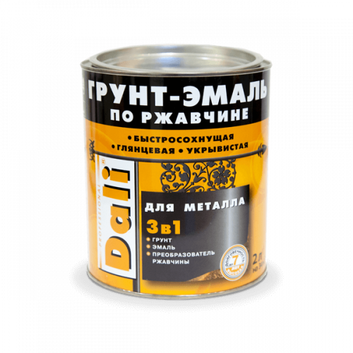 Грунт-Эмаль DALI (3в1) Зеленый мох 0,75л RAL6005 ГЛАДКАЯ ПО РЖАВЧИНЕ