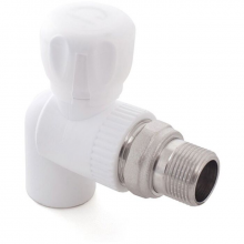Кран американка шар 20-1/2'' угловой EVER® plast БЕЛЫЙ (Россия)
