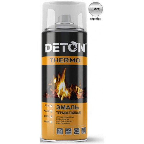 Краска Аэр TERMHO 520мл термостойкая серебрист.DETON ART DTN-A70667