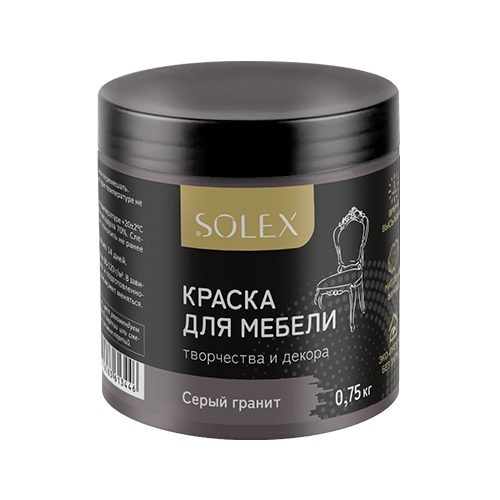 Краска для мебели SOLEX Серый гранит 0,75кг