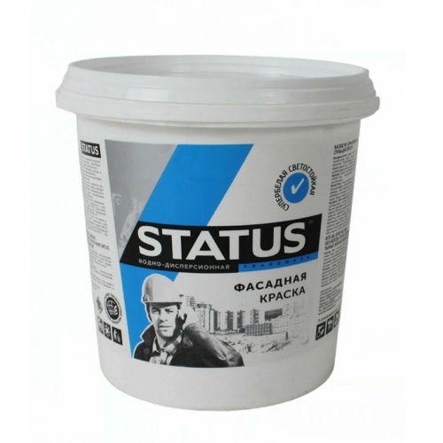 Краска в/д STATUS фасадная 13кг КОЛЕРУЕТСЯ В ЯРКИЕ ЦВЕТА