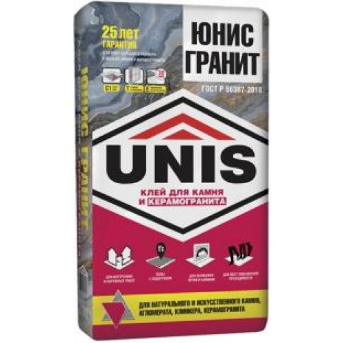 Плиточный клей ЮНИС ГРАНИТ 25 кг