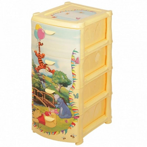 УЦЕНКА Комод 4секц DISNEY БАНАНОВЫЙ 46х40,5х48,5 М2805-Д