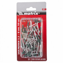 Заклёпки RAL 6005 ТЕМНО-ЗЕЛЕН.3,2х8мм 50шт.MATRIX